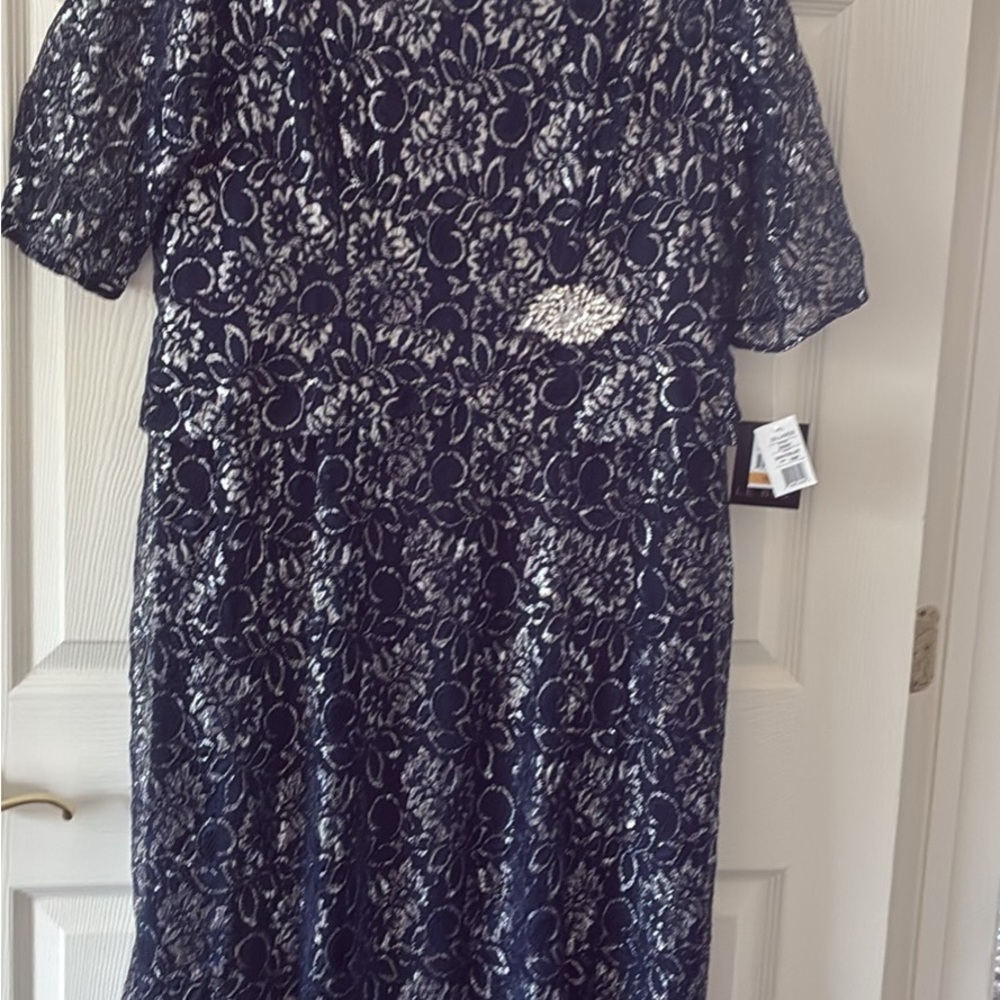 Elegant Navy Lace Dress